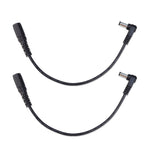 2個セット DC 5.5 x 2.1mm ストレートから曲がりアダプターケーブル オス-メス 電源コード延長コード, B1-2