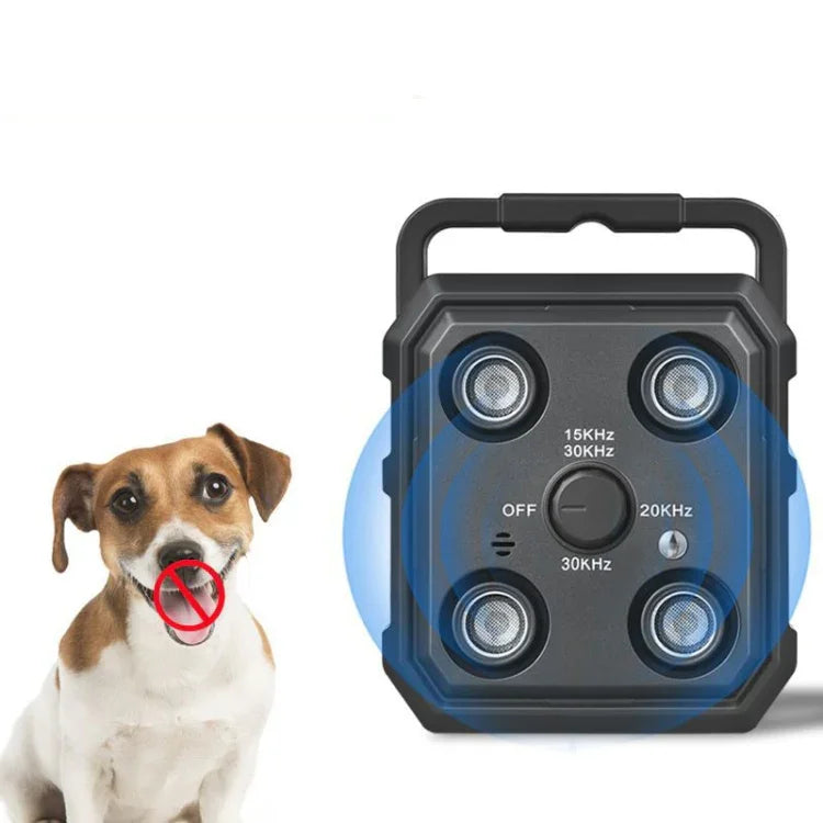 AIインテリジェント認識超音波鳴き止め器 携帯用犬トレーニングデバイス 撃退器、ブラック