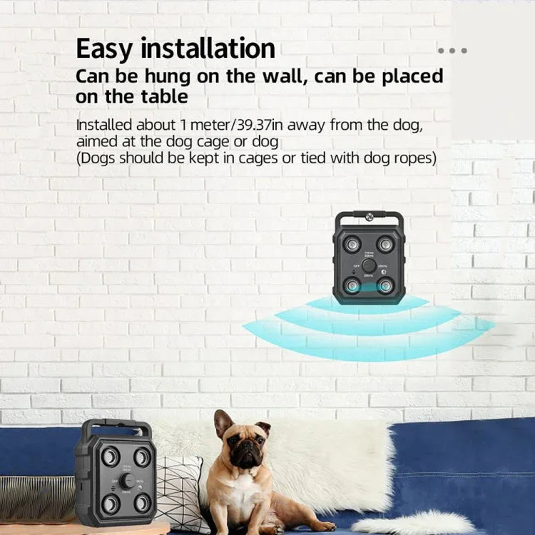 AIインテリジェント認識超音波鳴き止め器 携帯用犬トレーニングデバイス 撃退器、ブラック