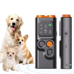 超音波デュアルヘッド犬撃退器 鳴き止め器 高出力LEDフラッシュライト付き、P7