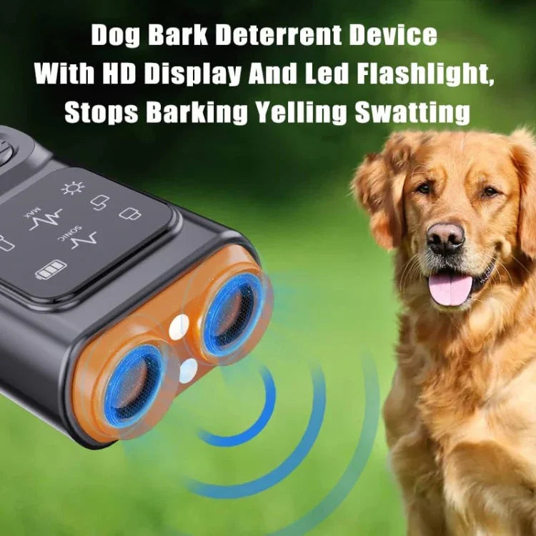 超音波デュアルヘッド犬撃退器 鳴き止め器 高出力LEDフラッシュライト付き、P7