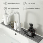 Diatomite Kitchen Water-Absorbent Drying Mat Bathroom Vanity Faucet Countertop Drainage Mat, 40x10cm