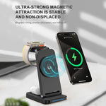 S90-3 3-in-1 マグネティック折りたたみワイヤレス充電器 電話・イヤホン・時計高速充電スタンド