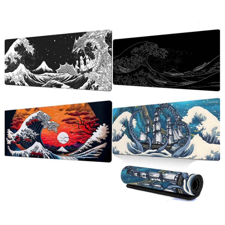 ビッグウェーブ ゲーミングマウスパッド 滑り止めラバー デスクマット, 300x600x2mm, 300x700x3mm, 300x800x2mm, 300x800x3mm, 400x900x2mm, 400x900x3mm