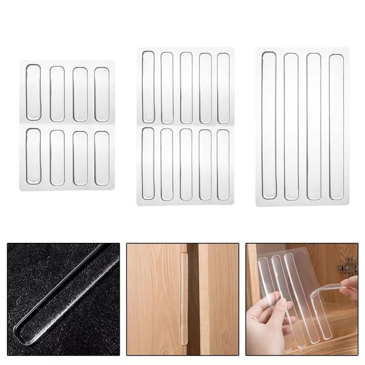 5枚入りパック 透明目立たない衝突防止ストリップ 自己粘着パッド キャビネット机の角用, 35 x 10mm, 63 x 10mm, 150 x 15mm
