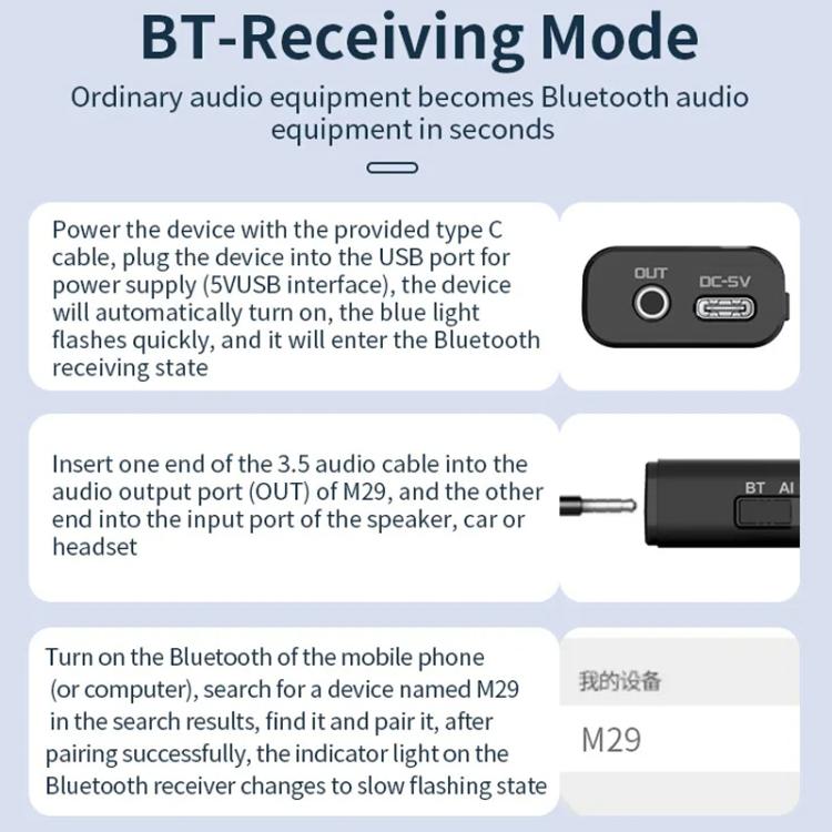 Bluetooth 5.4 オーディオ共通接地アイソレーター受信機 低干渉ノイズリデューサー、M29