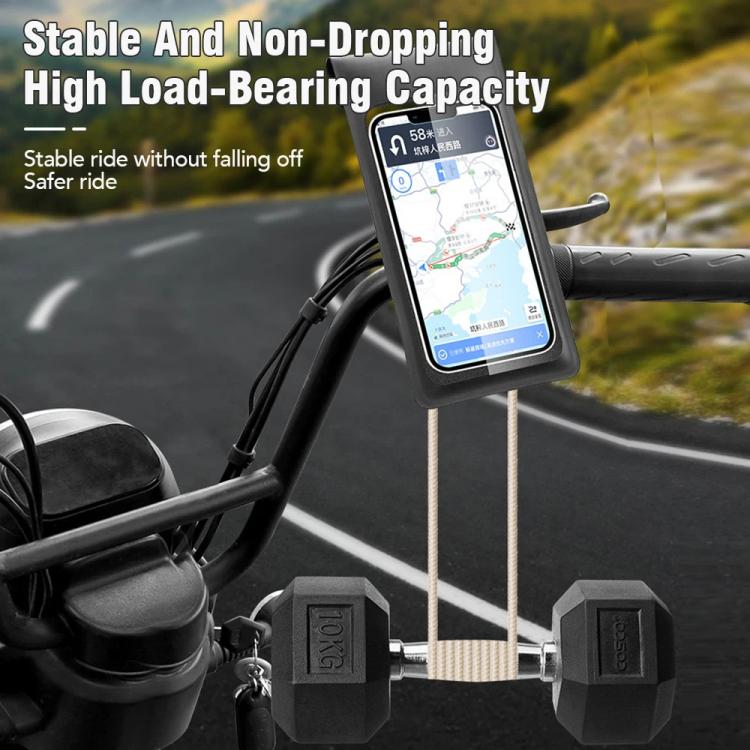 自転車防水スマホバッグマウントスタンド 360度回転 バイク用スマホホルダー ハンドルバータイプ、バックミラータイプ