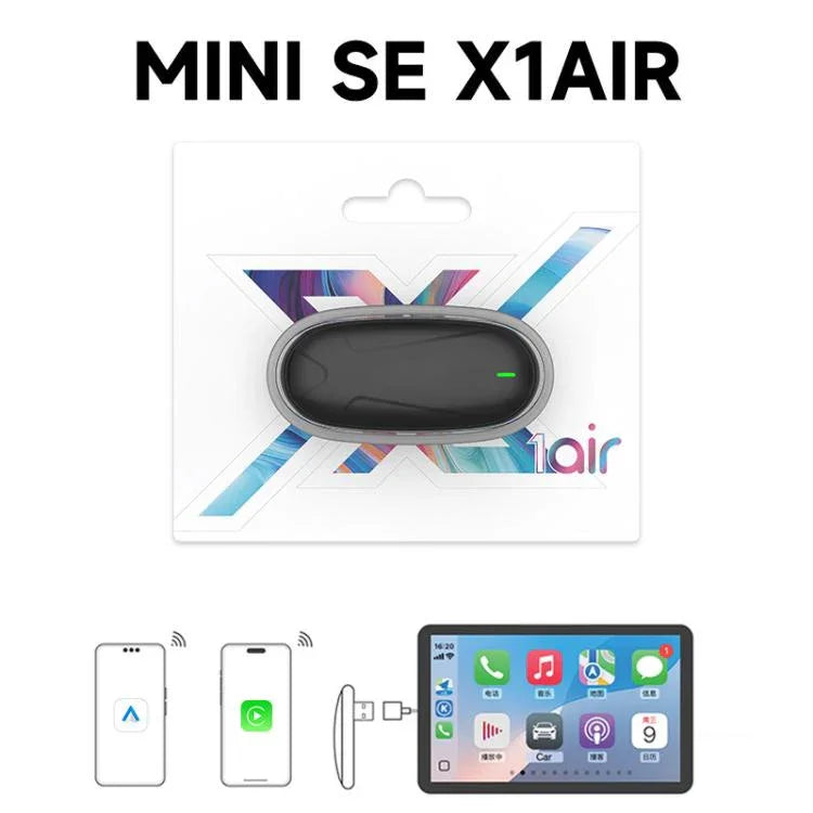 オリジナルCarplay 有線から無線ボックスアダプター 車接続Androidボックス、MINI SE X1AIR ブラック、MINI SE X2AIR ブラック