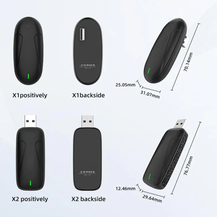 オリジナルCarplay 有線から無線ボックスアダプター 車接続Androidボックス、MINI SE X1AIR ブラック、MINI SE X2AIR ブラック