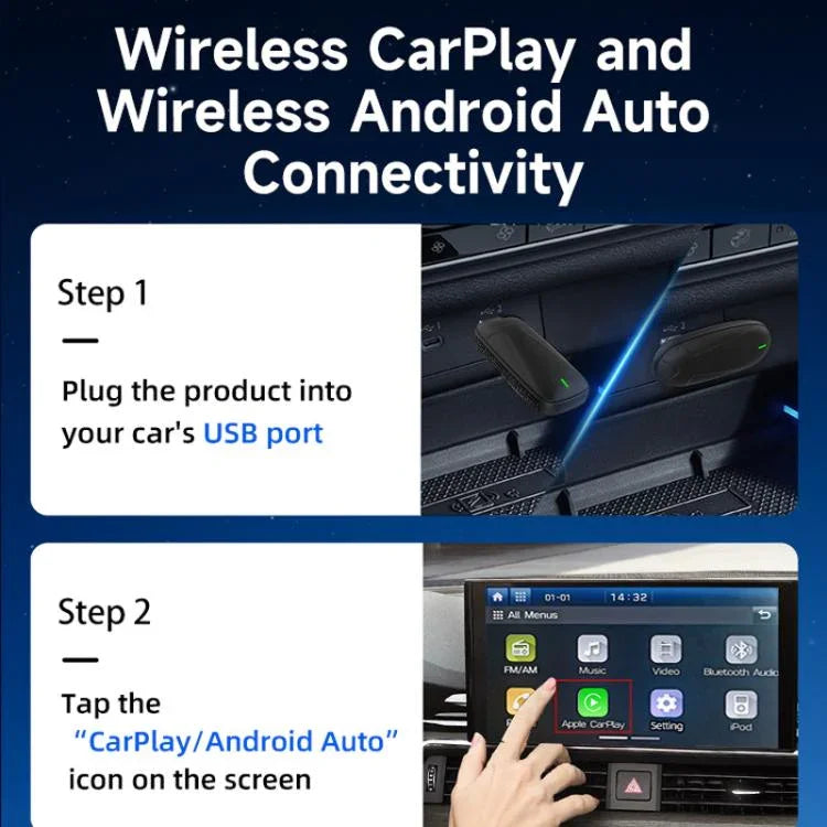 オリジナルCarplay 有線から無線ボックスアダプター 車接続Androidボックス、MINI SE X1AIR ブラック、MINI SE X2AIR ブラック