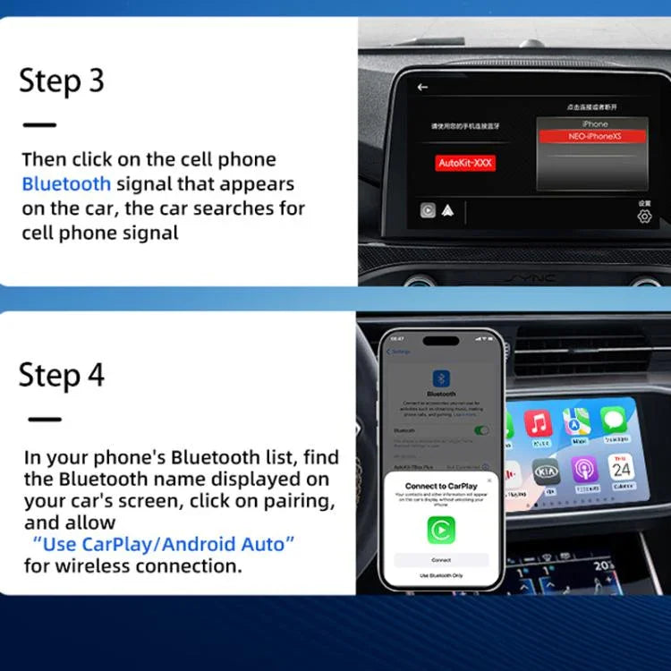 オリジナルCarplay 有線から無線ボックスアダプター 車接続Androidボックス、MINI SE X1AIR ブラック、MINI SE X2AIR ブラック