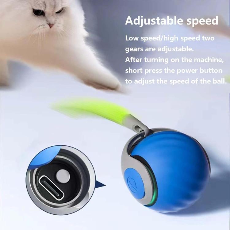 スマートセルフローリングボール インタラクティブ猫用おもちゃ USB充電式 猫ボール 2段階速度調整、TUTUオレンジ、TUTUブルー