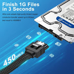 SATA3.0 アルミホイルシールド編組ケーブル 本体 コンピュータハードドライブ電源ケーブル, 0.5m
