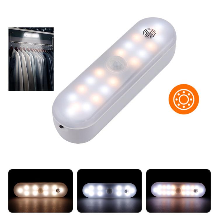 マグネット式 LED キャビネットライト モーションセンサー 充電式ランプ 20 LED 3色温度 A68-3A-11cm