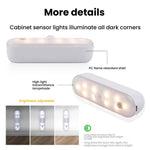 マグネット式 LED キャビネットライト モーションセンサー 充電式ランプ 20 LED 3色温度 A68-3A-11cm