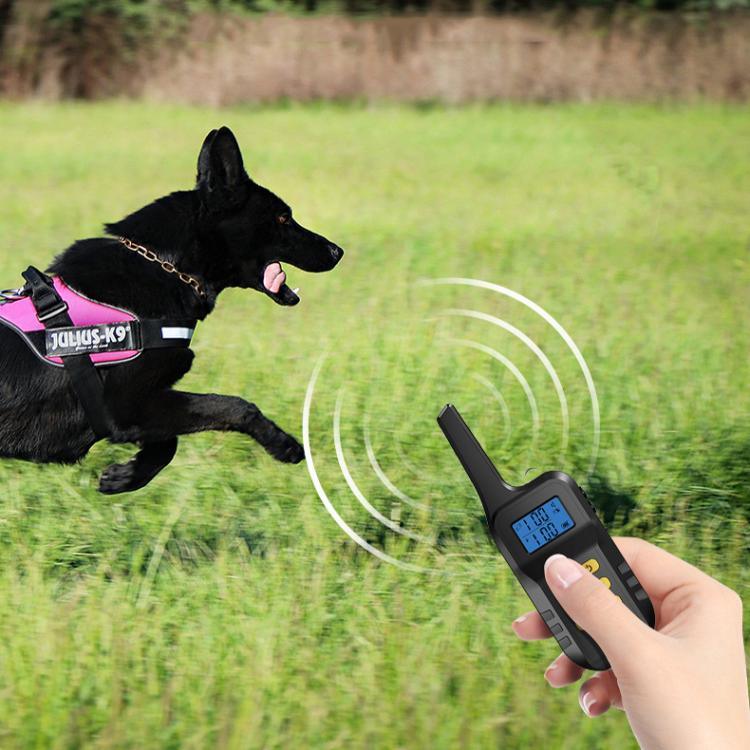 T720 1000m ペットインテリジェント電気ショックリモコン犬トレーニングデバイス、イエローレモコン、レッドレモコン