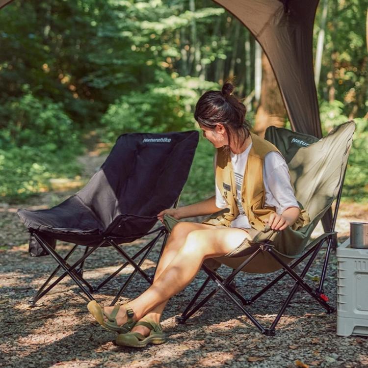 Naturehike アウトドア折りたたみハイバックムーンラウンジチェア キャンプ用背もたれチェア