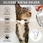 AirTag 第2世代 / AirTag 第1世代用 トラッカーシリコンカバー 小さなデイジー ペット用首輪 犬用首輪 鈴付き 前後フィルム付き