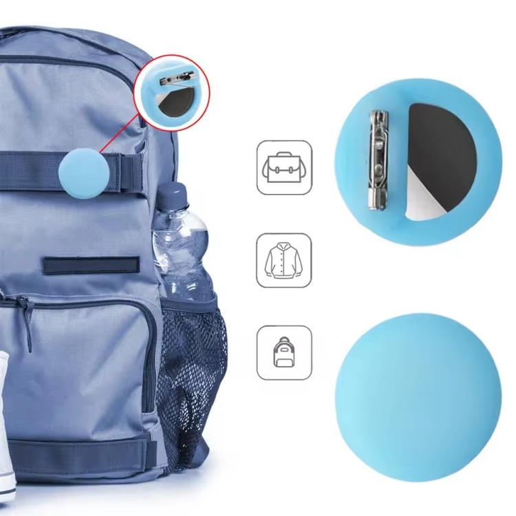 AirTag 第2世代 / AirTag 第1世代用 トラッカー丸型シリコンケース 安全ピン付き 衣服や靴の内側に隠せる