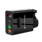 2 USB+2 Type-C デジタル表示 携帯電話用マルチポート充電器、EUプラグ ブラック、USプラグ ブラック、UKプラグ ブラック、EUプラグ ホワイト、USプラグ ホワイト、UKプラグ ホワイト