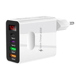 2 USB+2 Type-C デジタル表示 携帯電話用マルチポート充電器、EUプラグ ブラック、USプラグ ブラック、UKプラグ ブラック、EUプラグ ホワイト、USプラグ ホワイト、UKプラグ ホワイト
