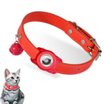 AirTag 第2世代 / AirTag 第1世代用 トラッカー防水保護ケース ペット用レザー首輪 紛失防止猫用ロケーター首輪