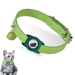 AirTag 第2世代 / AirTag 第1世代用 トラッカー防水保護ケース ペット用レザー首輪 紛失防止猫用ロケーター首輪
