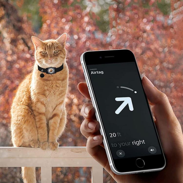 AirTag 第2世代 / AirTag 第1世代用 トラッカー防水保護ケース ペット用レザー首輪 紛失防止猫用ロケーター首輪