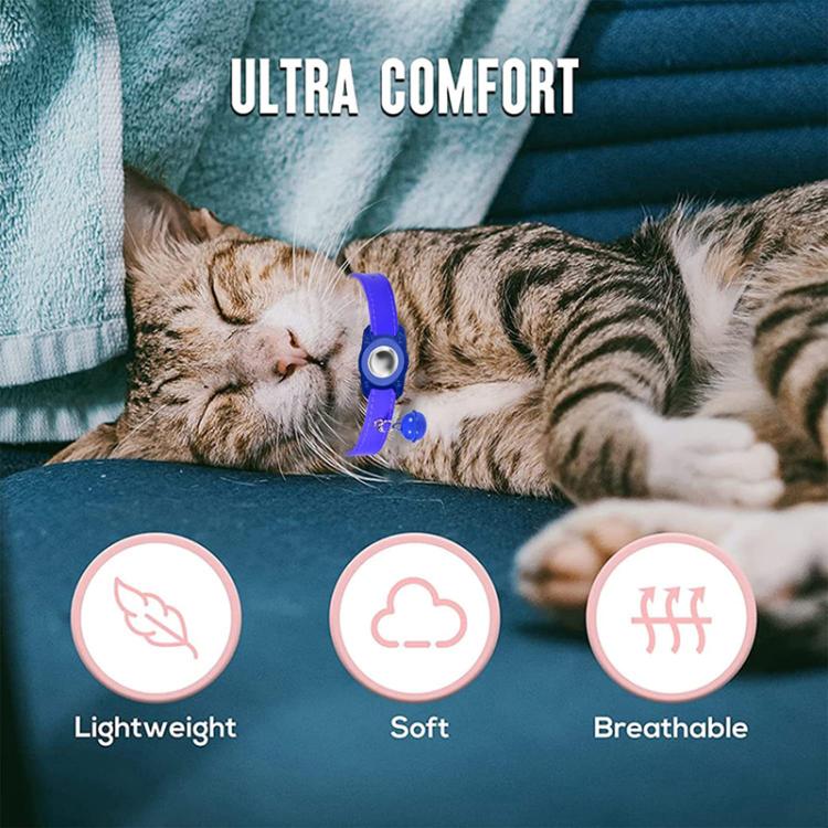 AirTag 第2世代 / AirTag 第1世代用 トラッカー防水保護ケース ペット用レザー首輪 紛失防止猫用ロケーター首輪