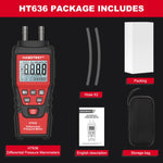 HABOTEST HT636 高精度差圧計 デジタル微圧テスター、HT636