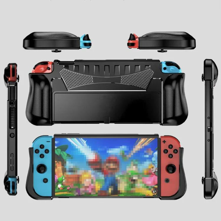 Switch OLEDコンソール用TPU保護カバー一体型シェル、2つのゲームカードスロット付き