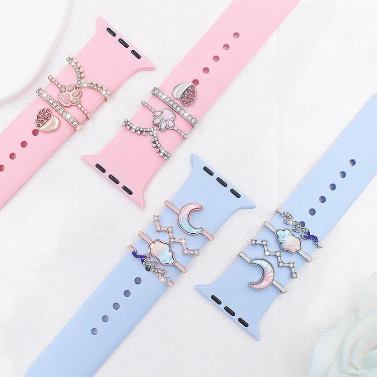 4個セット 22mm幅 スマートウォッチバンド 装飾リング メタルアクセサリー 1、2、3、4
