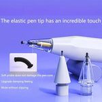 Apple Pencil 2 / 1用 弾性チップ ソフトプローブ 静音交換用ペン先、4B ホワイト、4B 透明、2B ホワイト、2B 透明、HB ホワイト、HB 透明