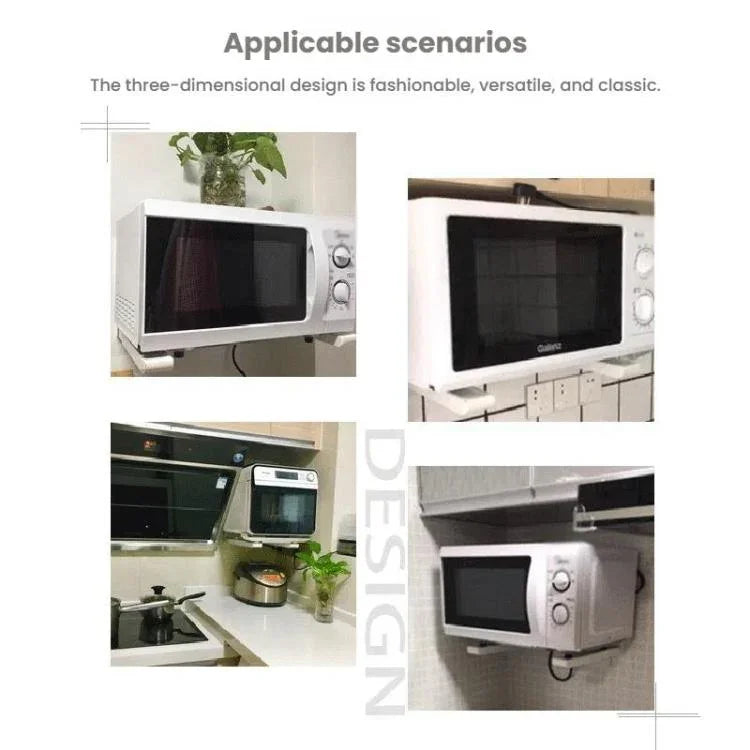 2個セット 伸縮折りたたみ式電子レンジ用ブラケット 炭素鋼 キッチン棚