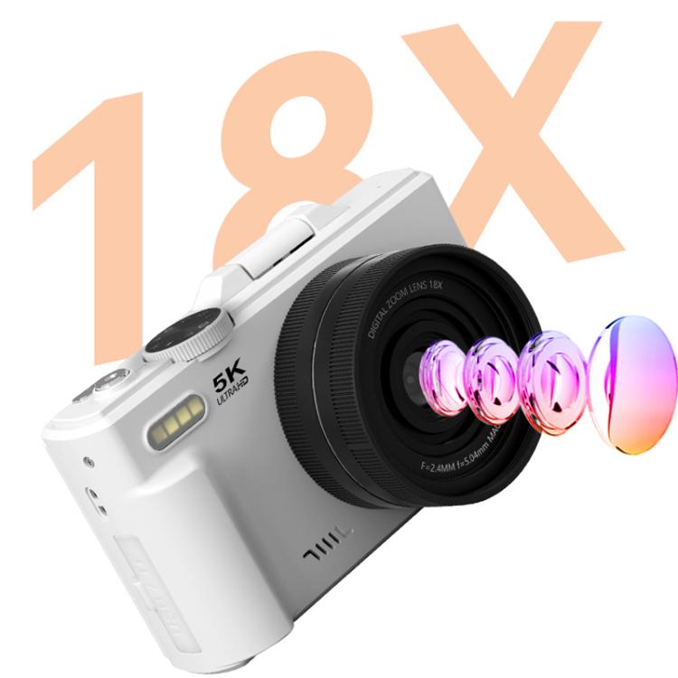 W1 5K HD デジタルカメラ 75MP 18倍デジタルズーム WiFi ビデオレコーダー フリップスクリーン付き、W1 ホワイト、W1 ブラック