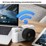 W1 5K HD デジタルカメラ 75MP 18倍デジタルズーム WiFi ビデオレコーダー フリップスクリーン付き、W1 ホワイト、W1 ブラック