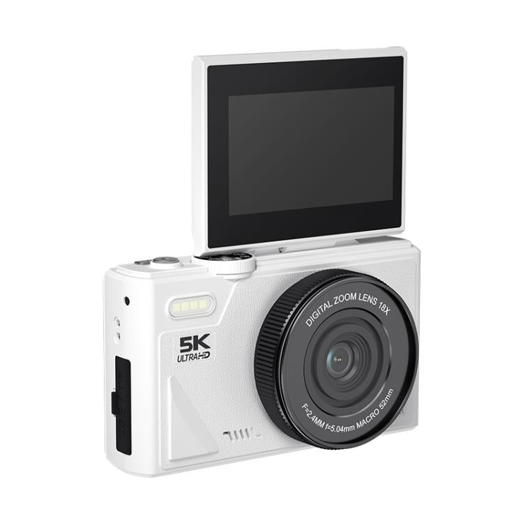 W1 5K HD デジタルカメラ 75MP 18倍デジタルズーム WiFi ビデオレコーダー フリップスクリーン付き、W1 ホワイト、W1 ブラック