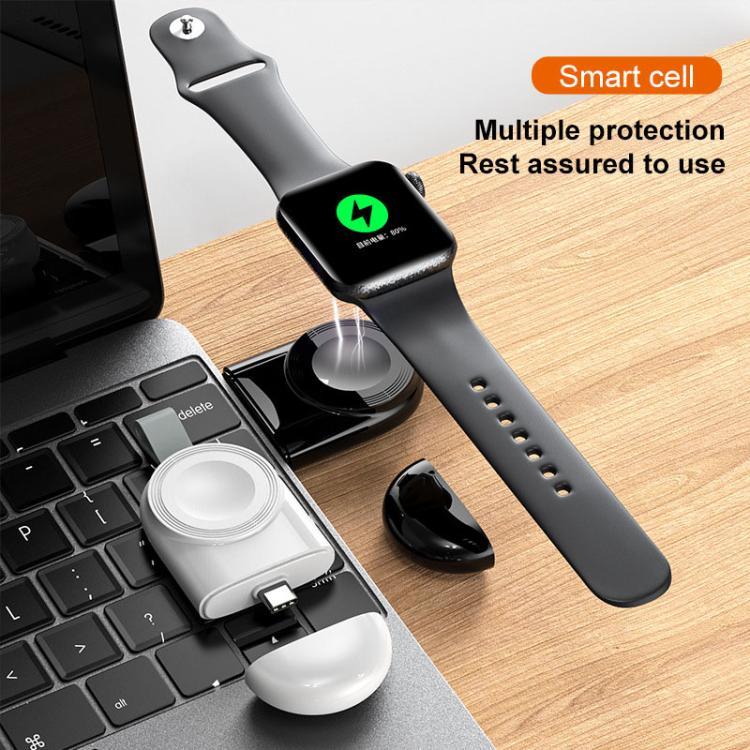 Apple Watch 1/2/3/4/5/6/7/8/9/10/SE用 携帯型マグネット式ワイヤレス充電器 Type-C スマートワイヤレス充電器