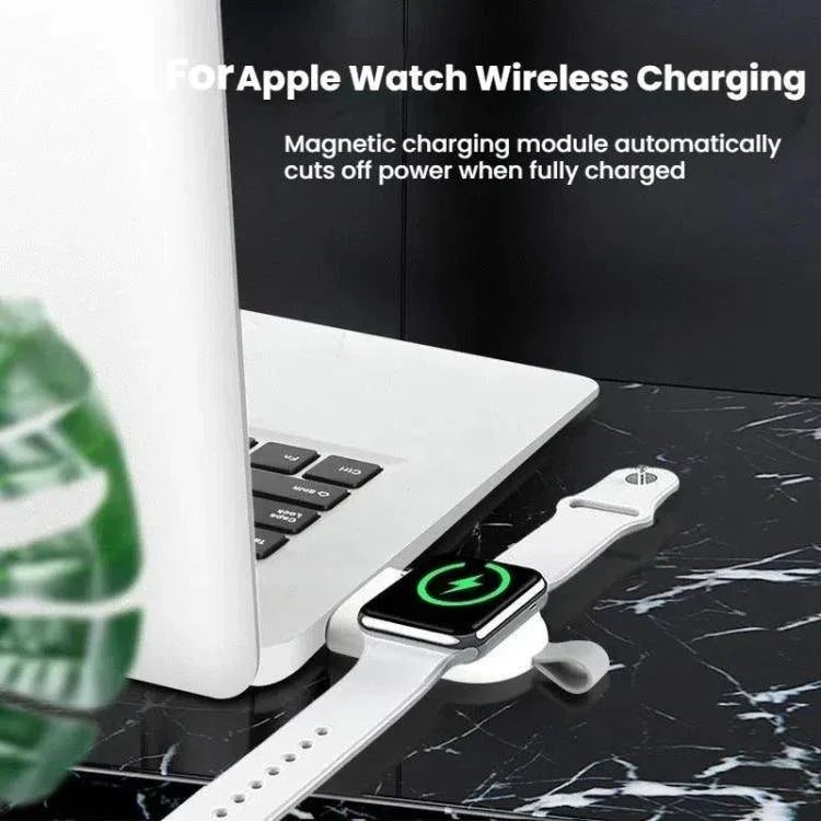 Apple Watch 1/2/3/4/5/6/7/8/9/10/SE用 携帯型USBマグネット式ワイヤレス充電器