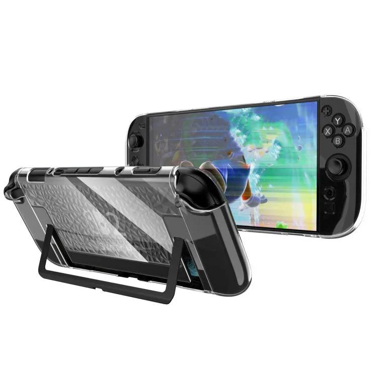 Nintendo Switch 2用 TPU+PC 分割透明ケースカバー 衝撃吸収シェル、TPU+PC ダイヤモンド分割ケース