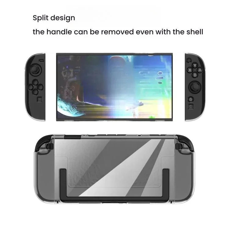 Nintendo Switch 2用 TPU+PC 分割透明ケースカバー 衝撃吸収シェル、TPU+PC ダイヤモンド分割ケース