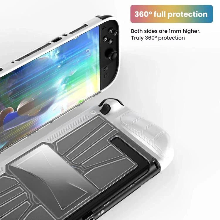 Nintendo Switch 2 ゲームコンソール用 TPU + PC 一体型ケース 衝撃吸収シェル、TPU + PC 一体型ケース ブラック、TPU + PC 一体型ケース ホワイト