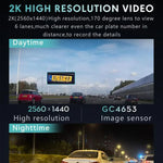 Anytek T2 PRO 3.0 Inch 2K HD Night Vision Recorder Hidden Car Camera Front And Rear Dual Recording, T2 PRO