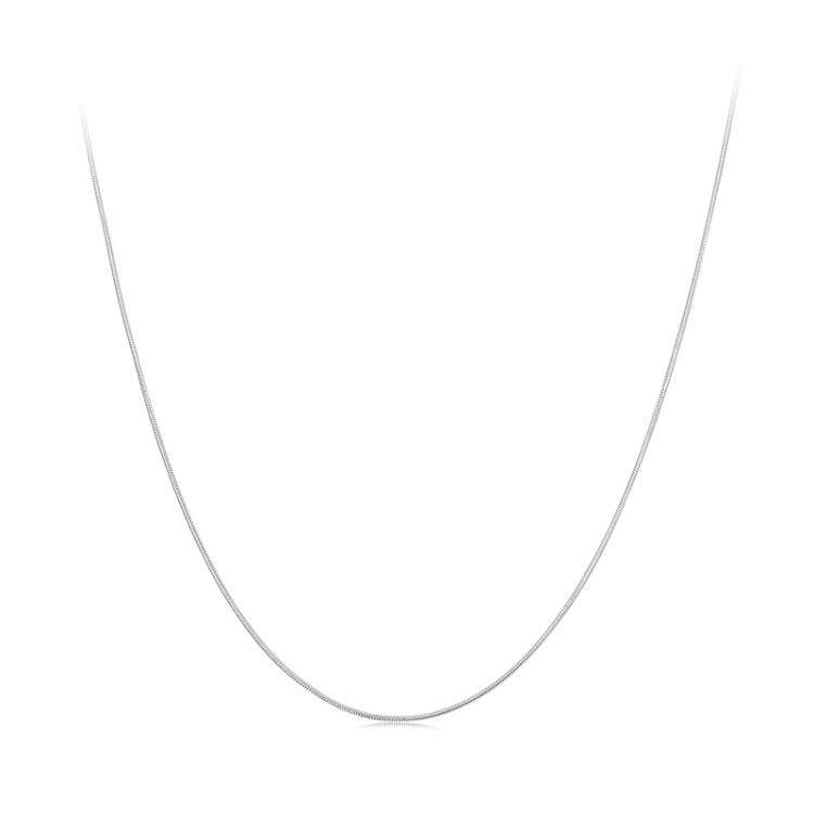 S925スターリングシルバープラチナメッキスネークボーンベーシックネックレス、S 厚さ0.08cm