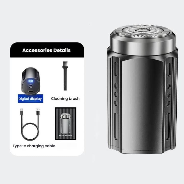 男性用 ポータブル 電気シェーバー LCDディスプレイ付き – 旅行に便利なミニシェーバー USB Type-C 急速充電 防水 洗えるデザイン 6枚刃 ダークメタリックグレー 浮動刃 ダークメタリックグレー 6枚刃 ブラック 浮動刃 ブラック