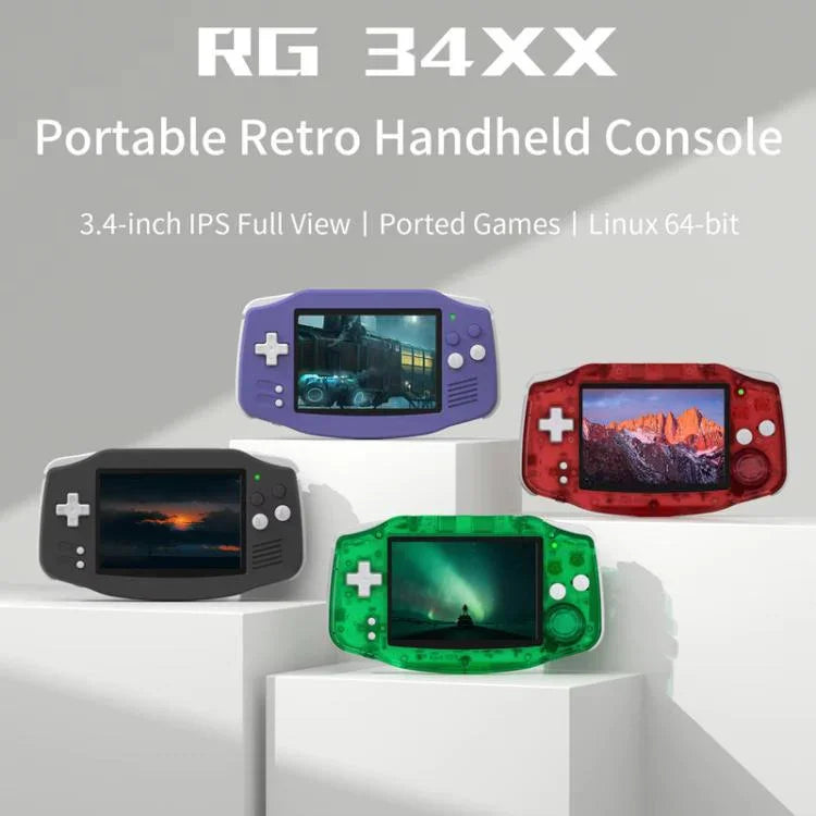 ANBERNIC RG 34XX 携帯型ゲーム機 クラシックレトロ ワイヤレスWIFIビデオゲームプレーヤー、標準32G-ゲームなし、標準+64G、標準+128G、標準+256G