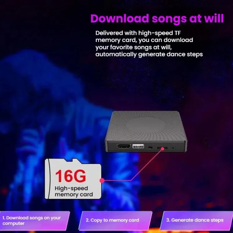 ワイヤレスTV デュアルプレイヤー モーションセンサー ダンスマット HDMIポート＆16GBメモリーカード付き、040