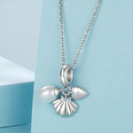 S925 Sterling Silver Pearl Shell Three-in-one Bracelet Beaded Pendant