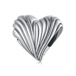 S925 Sterling Silver Oxidized Heart-shaped Bracelet Beads