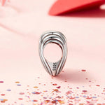 S925 Sterling Silver Oxidized Heart-shaped Bracelet Beads